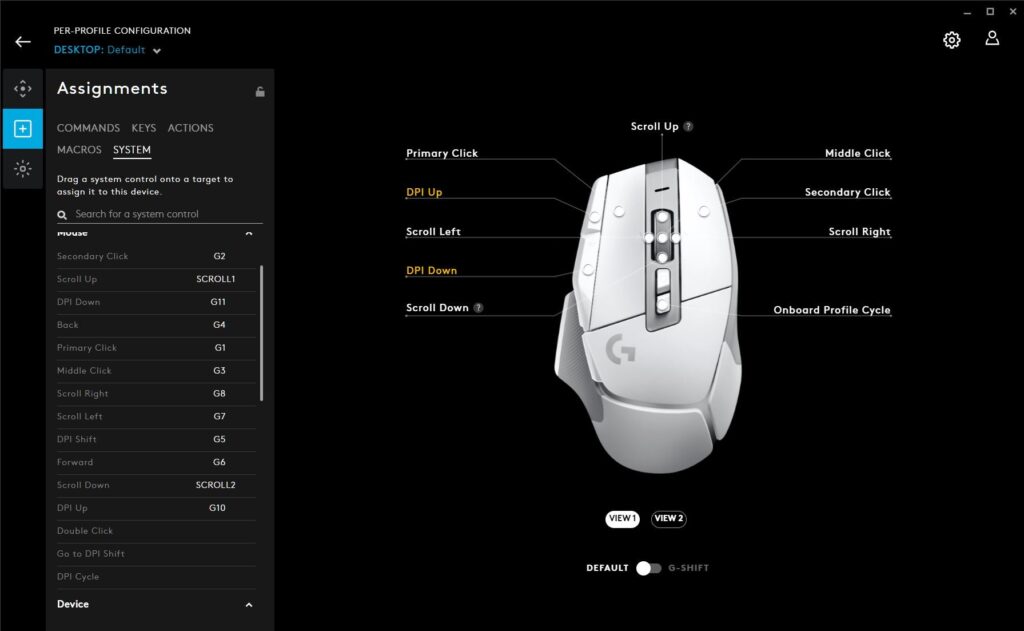 Logitech G502 Software